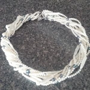 Pearl necklace blue and white ♥